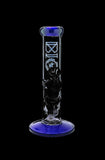 Bio Hazard Glass Straight Ice Bong With Color Accents