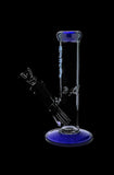 Bio Hazard Glass Straight Ice Bong With Color Accents