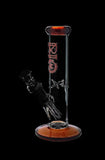 Bio Hazard Glass Straight Ice Bong With Color Accents