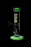 Bio Hazard Glass Straight Ice Bong With Color Accents