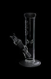 Bio Hazard Glass Straight Ice Bong With Color Accents