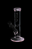 Bio Hazard Glass Straight Ice Bong With Color Accents