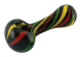 Spoon Pipe With Rasta Colored Stripes