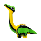 Dinosaur Silicone Hand Pipe with Glass Bowl
