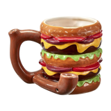 Double Cheeseburger Ceramic Pipe Mug