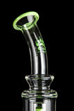 Calibear "Susan" Bent Neck Dual Perc Stemless Water Pipe with Colored Accents