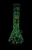 Glowing Spiderweb Beaker Bong