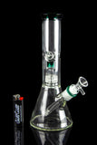 Glass Beaker Ice Bong with Drum Perc