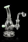 "Dewdrop" Curved Body Dab Rig with Colored Accents