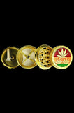 Rasta Gold Hemp Leaf Grinder - 6 Pack