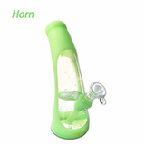 8.5" Horn Silicone & Glass Hybrid Water Pipe