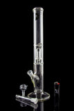 LA Pipes Thick Glass Straight Tube Bong with Showerhead Perc - Available with Multiple Percs