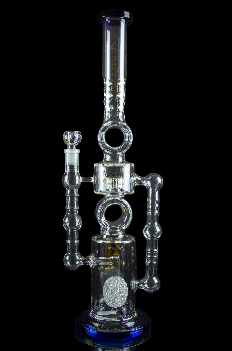 14 White Double Honeycomb Bong - Apple Dream Shop