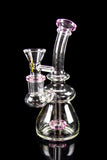 Dank Gals Mini Beaker Pipe with Colored Accents