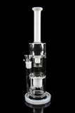 "Palm Springs" Double Inverted Stack Water Pipe with White Accents