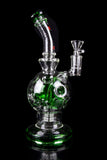 "The Reactor" Swiss Sphere Style Water Pipe with Bent Neck and Color Accents