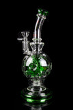 "The Reactor" Swiss Sphere Style Water Pipe with Bent Neck and Color Accents