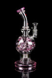 "The Reactor" Swiss Sphere Style Water Pipe with Bent Neck and Color Accents