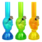 Mini Acrylic Skull Water Pipe with Built in Grinder Base