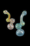 Swirl Stripped Mini Bubbler Glass Pipe