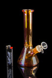 Glass Beaker Base Ice Bong with Metallic Finish