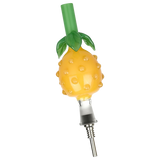 Perky Pineapple Glass Honey Straw with Titanium Tip