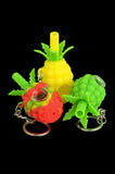 Small Pineapple Silicone Hand Pipe with Keychain