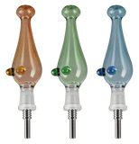 Portable Glass Dab Straw with Titanium Tip