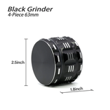 Fakher 4-Piece Polygon Herb Grinder Black 63MM