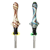 Red Ribbon Zen Swirl Glass Dab Straw Collector