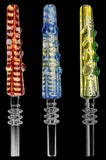 Striped Glass Dab Straw