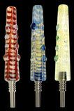 Striped Glass Dab Straw