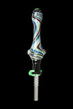 Red Ribbon Zen Swirl Glass Dab Straw Collector
