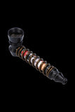 Metal Hand Pipe with Image and Spiral on Stem