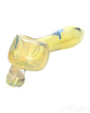 Chameleon Glass Bone Head Skull Hand Pipe