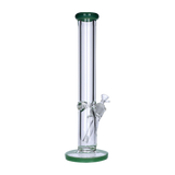 Straight Tube Glass Ice Bong with Colored Accents