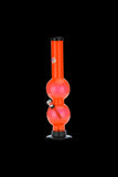 Orange Acrylic Straight Double Bubble Bong