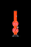 Orange Acrylic Straight Double Bubble Bong