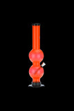 Orange Acrylic Straight Double Bubble Bong