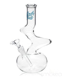 Glowfly Glass 13" Clear Double Zig Zag Bong