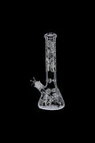 Glass Beaker Ice Bong with Tribal Drummer Print