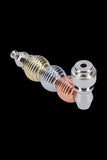 Metal Hand Pipe with Curvy Colored Metallic Body