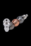 Metal Hand Pipe with Curvy Colored Metallic Body