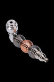 Metal Hand Pipe with Curvy Colored Metallic Body