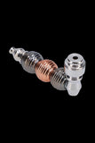 Metal Hand Pipe with Curvy Colored Metallic Body