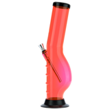 Orange Acrylic Layback Wavy Base Bong with Raised Grip