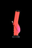Orange Acrylic Layback Wavy Base Bong with Raised Grip