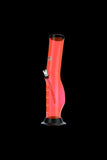 Orange Acrylic Layback Wavy Base Bong with Raised Grip