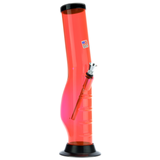 Orange Acrylic Layback Wavy Base Bong with Raised Grip