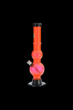 Acrylic Straight Double Bubble Bong in Orange